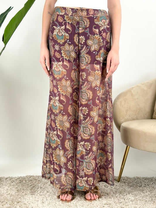 DEVA - PANTALONE PALAZZO FANTASIA