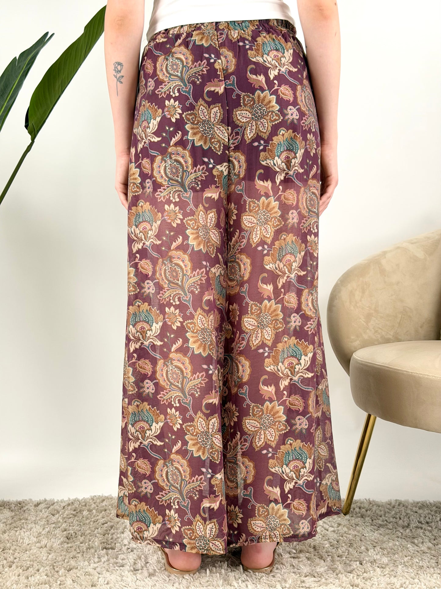 DEVA - PANTALONE PALAZZO FANTASIA