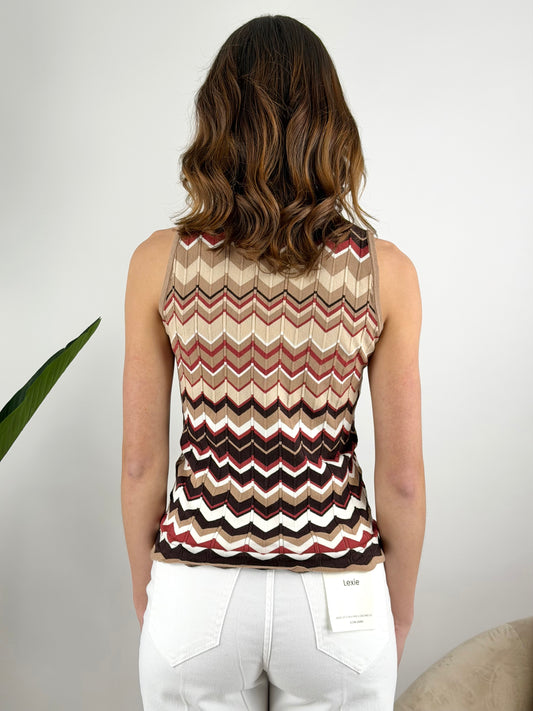 VICOLO - CANOTTA IN MAGLIA FANTASIA