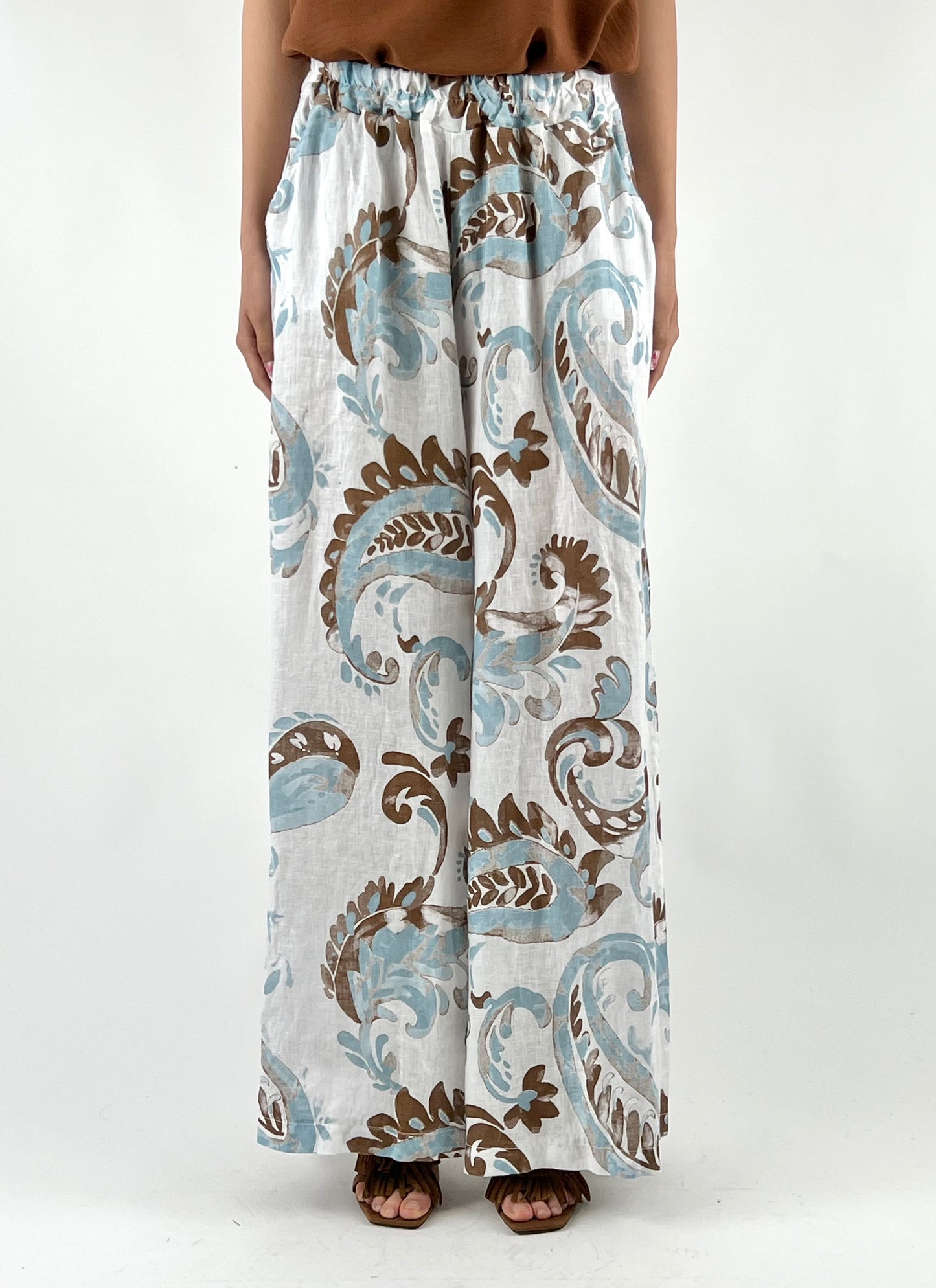 DEVA - PANTALONE LINO FANTASIA