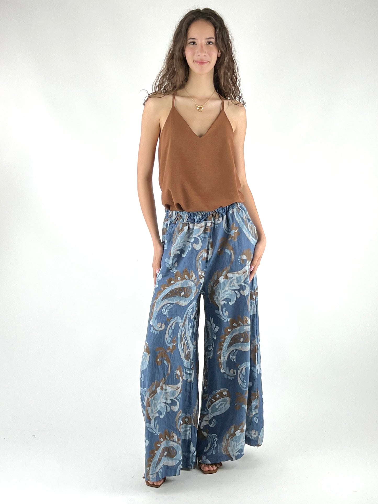 DEVA - PANTALONE LINO FANTASIA