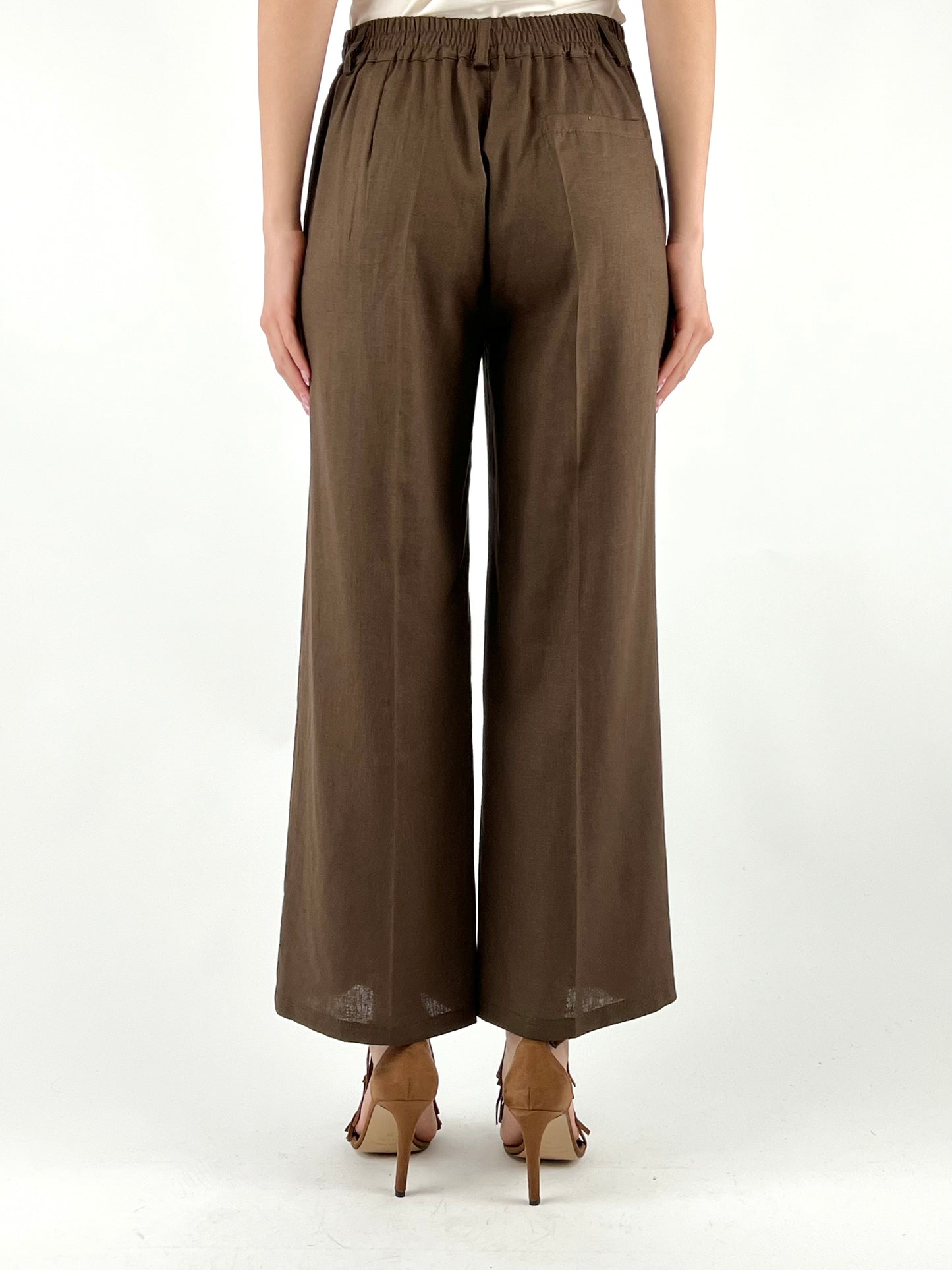 DEVA - PANTALONE LINO CAVIGLIA