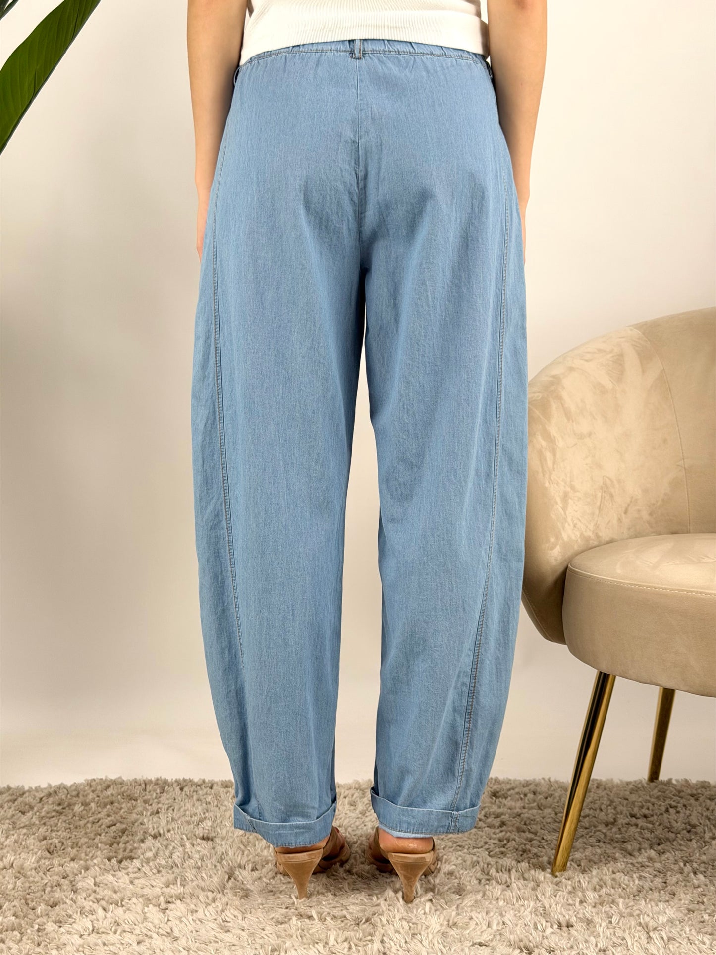 SUSY MIX - PANTALONE CHAMBRAY STELLINA