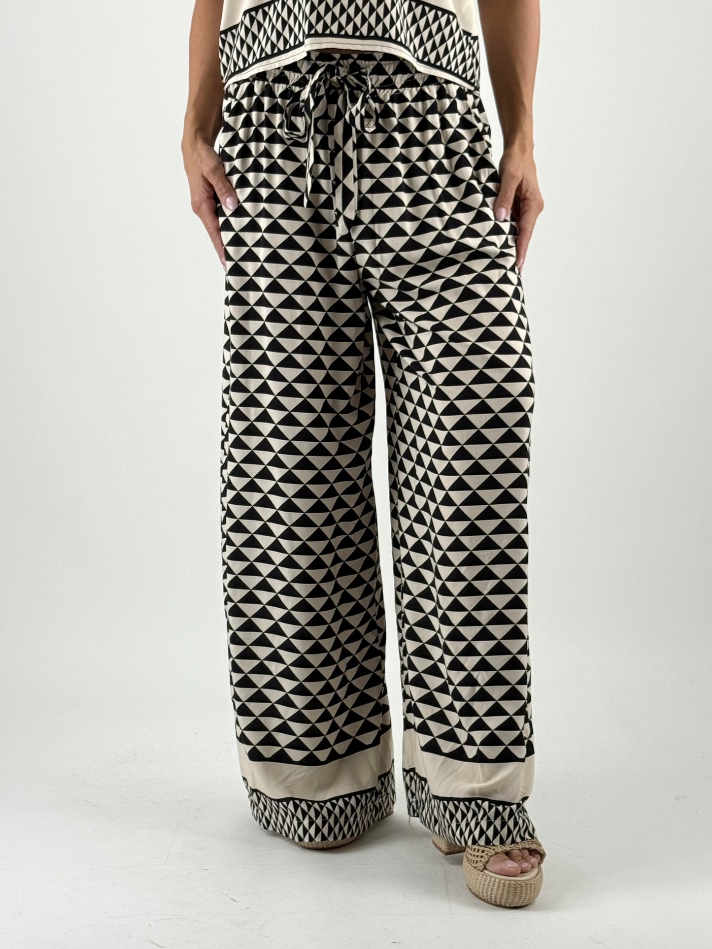 TENSIONE IN - PANTALONE PALAZZO OPTICAL