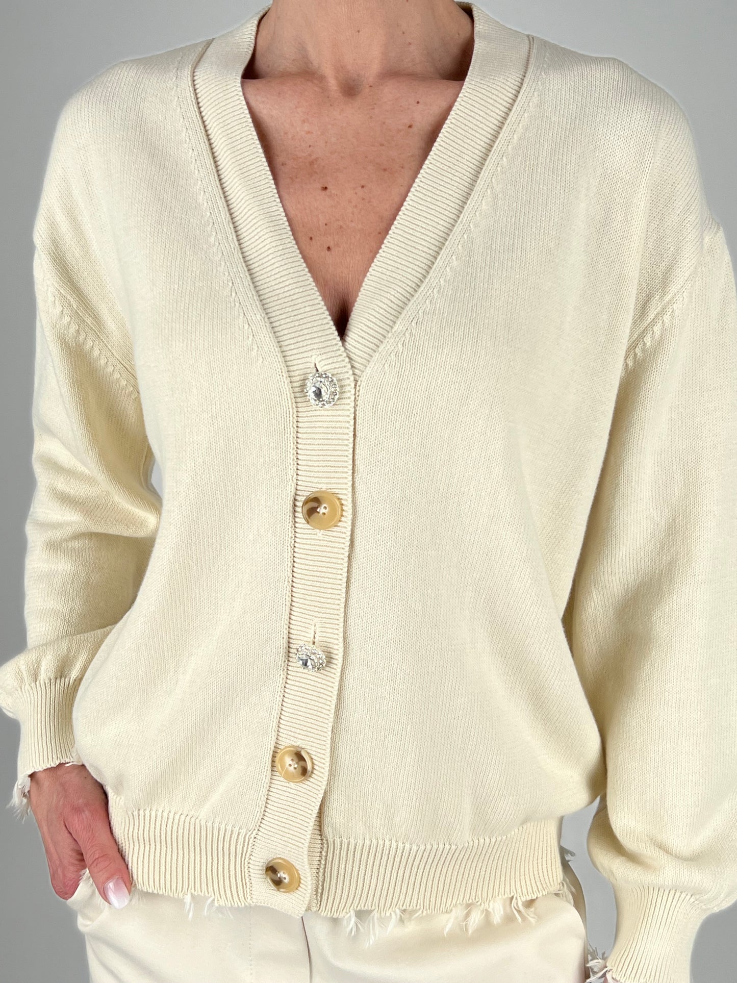 VICOLO - CARDIGAN GIOIELLO SFRANGIATO