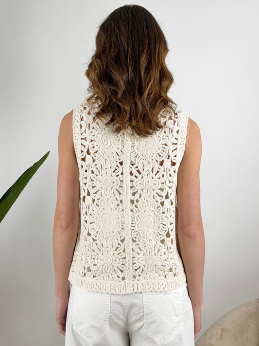 SUSY MIX - GILET CROCHET LACCI