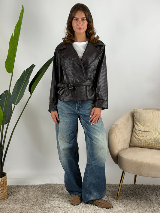 DEVA - TRENCH ECOPELLE INTRECCIATO