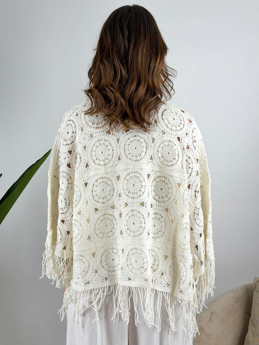 DEVA - CARDIGAN CROCHET FRANGE