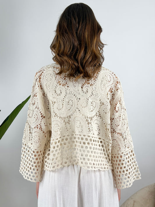 SUSY MIX - CARDIGAN CROCHET LACCI OPERATO