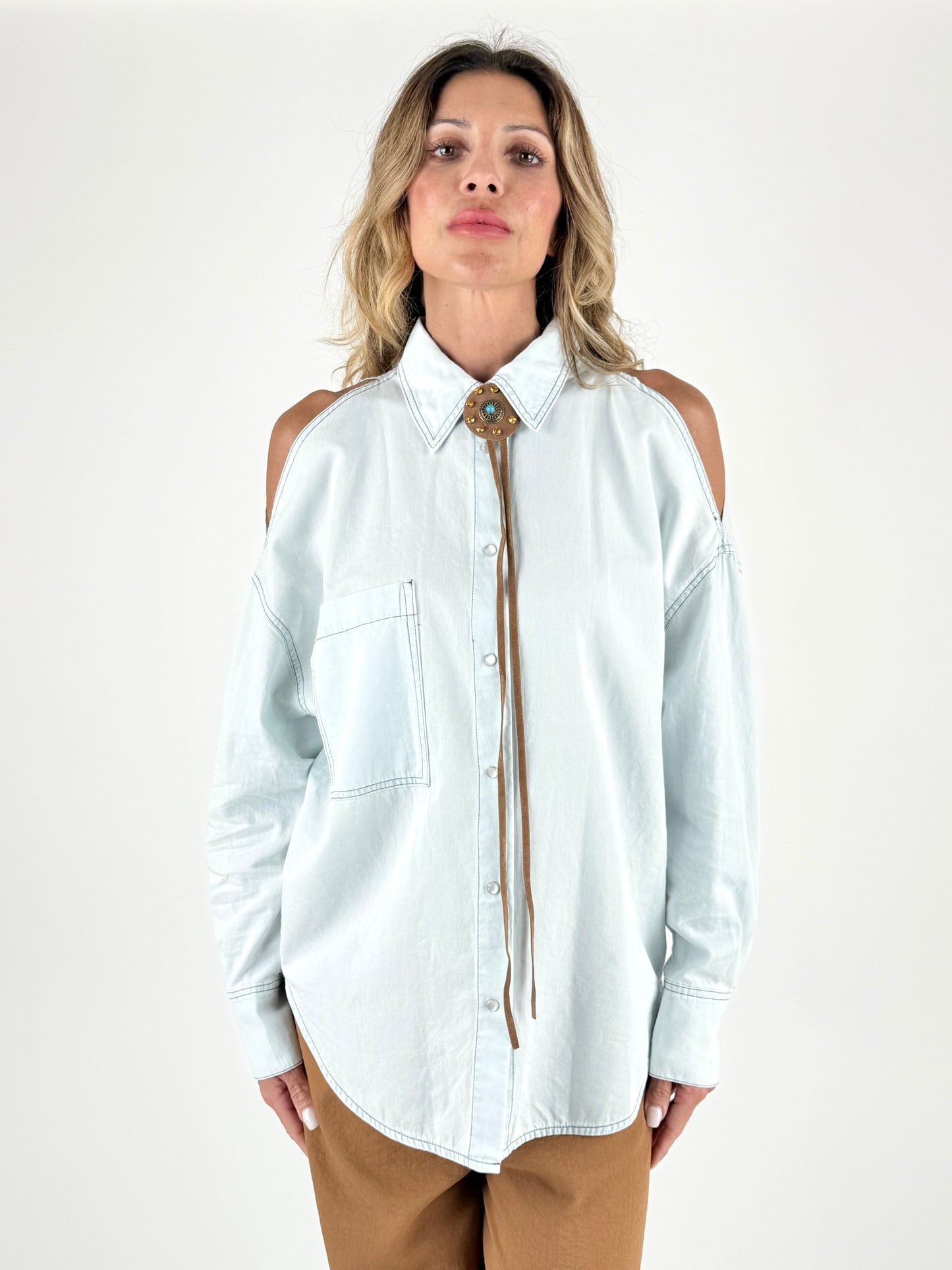 MOTEL - CAMICIA OVER CUT OUT