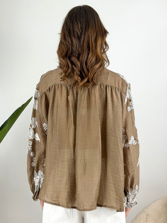 DEVA - CAMICIA RICAMI E PAILLETTES