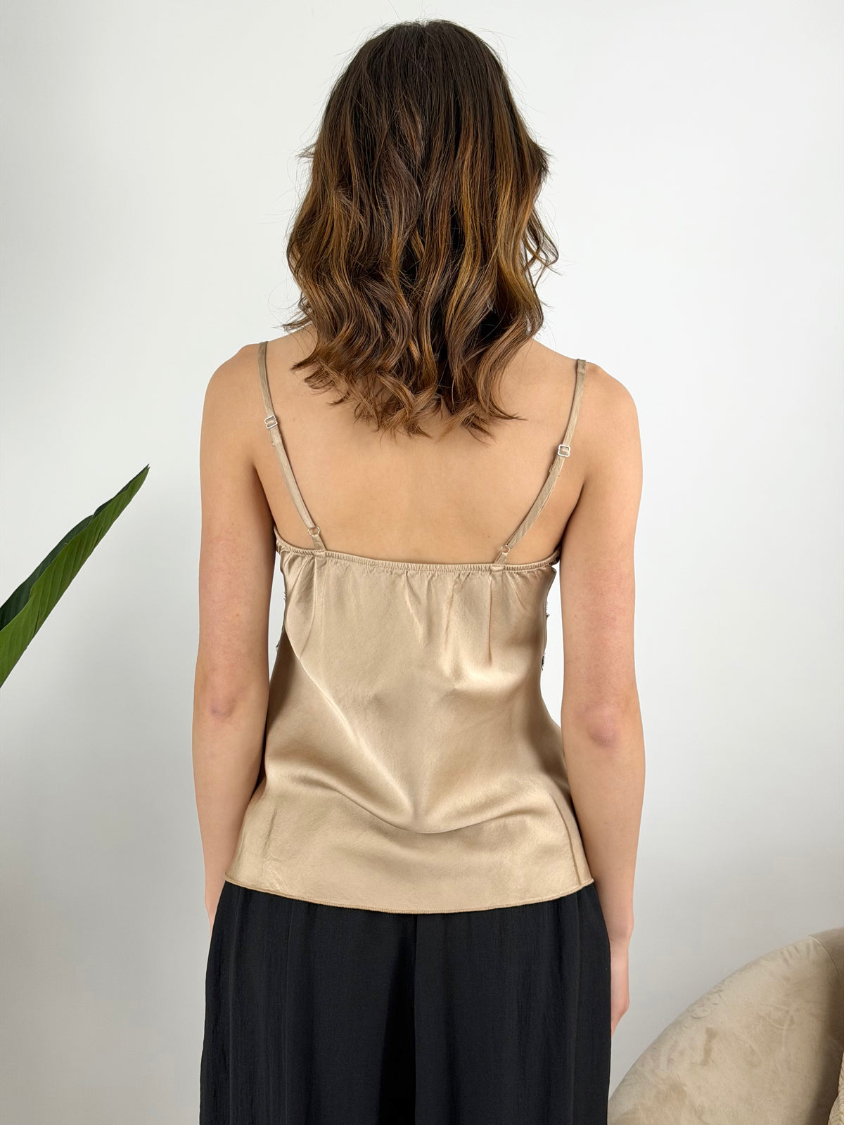 HAVEONE - TOP SATIN PIZZO