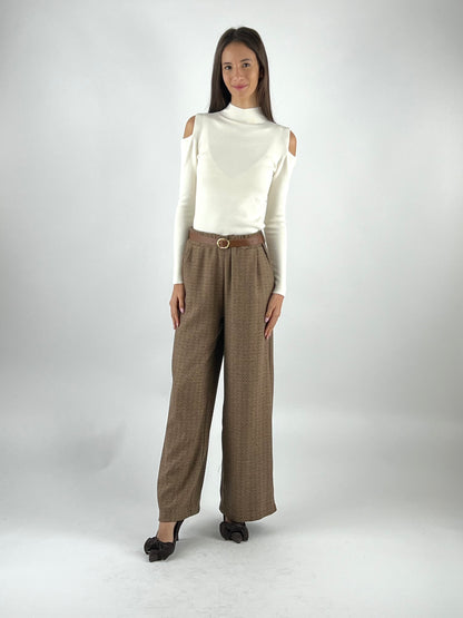 DEVA - PANTALONE PALAZZO SPIGATO