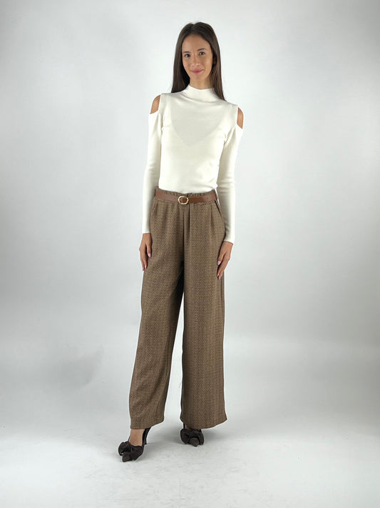 DEVA - PANTALONE PALAZZO SPIGATO