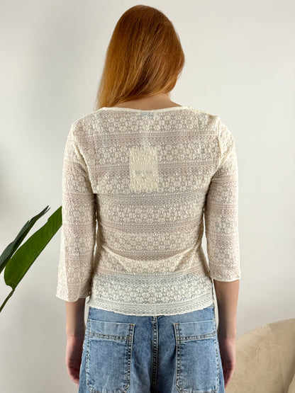 SUSY MIX - MAGLIA TRE QUARTI RICAMI