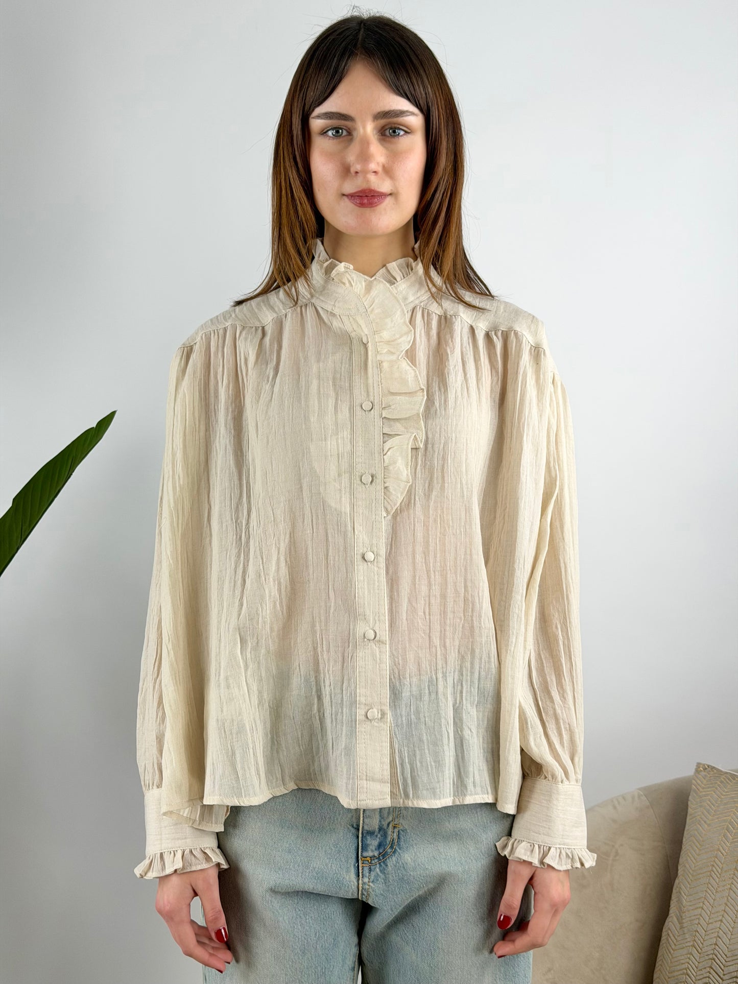 DEVA COUTURE PARIS - CAMICIA MUSSOLA ROUCHES