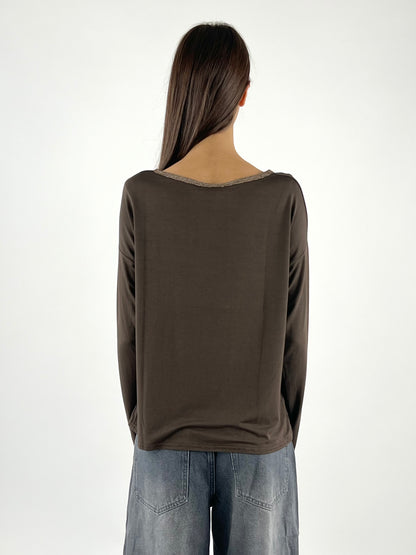 SUSY MIX - MAGLIA KIMONO BORDO LUREX