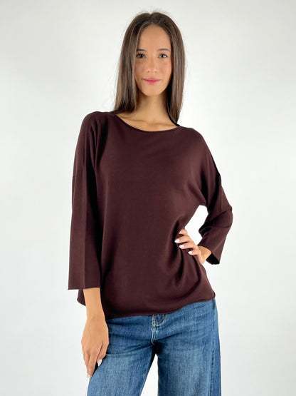 KONTATTO - MAGLIA GIROCOLLO OVER ROTOLINO