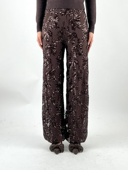 SUSY MIX - PANTALONE PAILLETTES E RICAMI