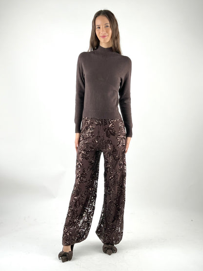 SUSY MIX - PANTALONE PAILLETTES E RICAMI