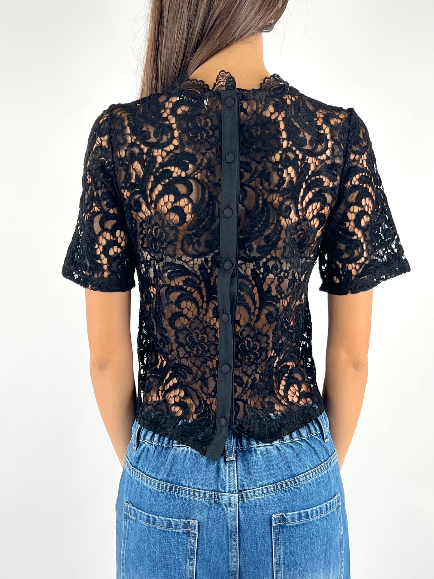 SUSY MIX - MAGLIA IN PIZZO/BOTTONI