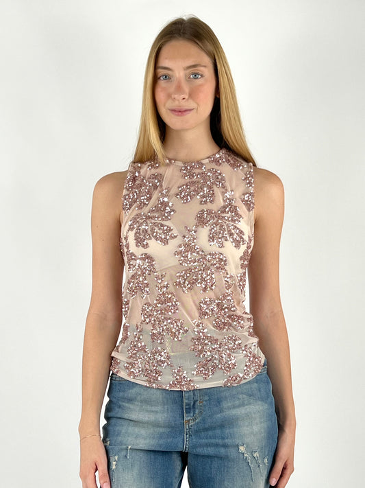 SUSY MIX - CANOTTA RICAMI PAILLETTES
