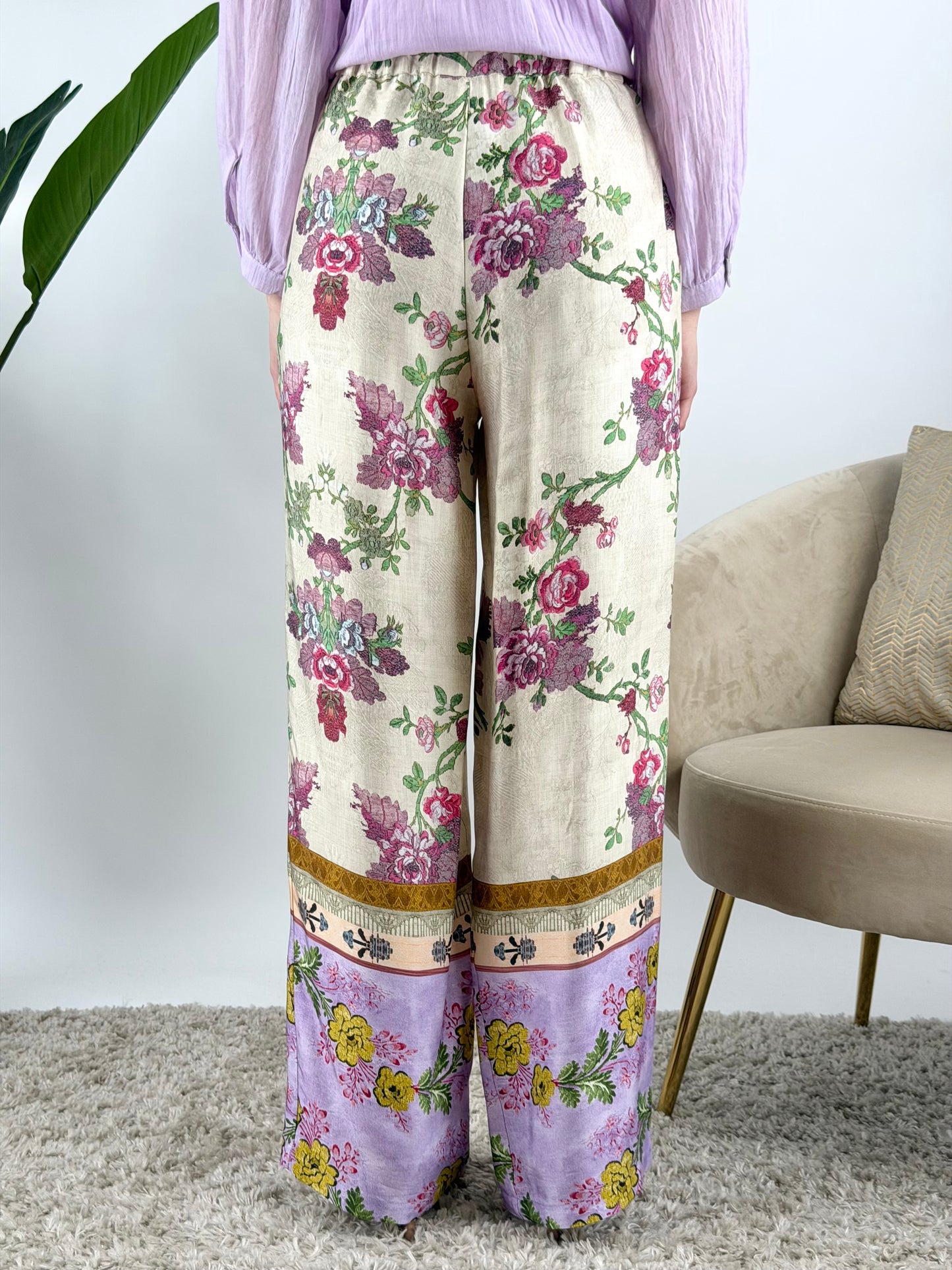 WU'SIDE - PANTALONE PALAZZO FANTASIA