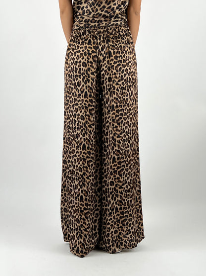 SUSY MIX - PANTALONE SATIN ANIMALIER