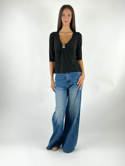 SUSY MIX - MAGLIA CON ACCESSORIO CENTRALE