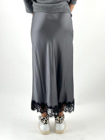 VICOLO - GONNA RASO BORDO PIZZO