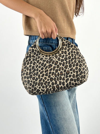 DEVA - BORSA RIGIDA ANELLO ANIMALIER