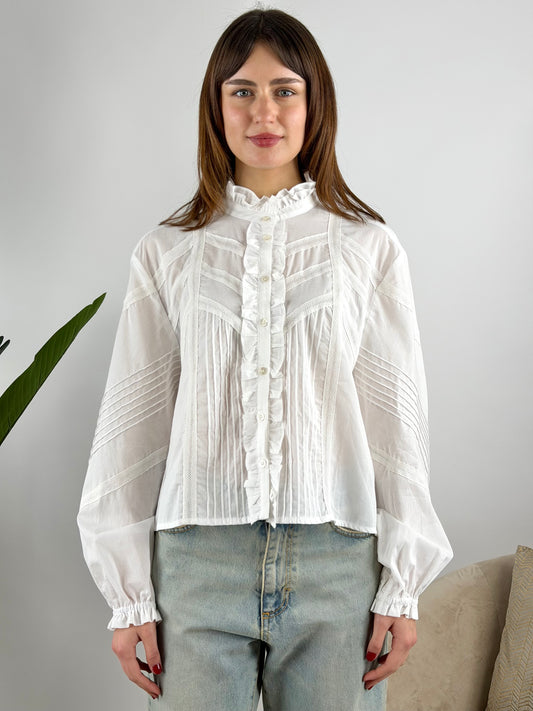 DEVA COUTURE PARIS - CAMICIA ROUCHES RICAMI