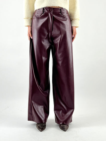 MOTEL - PANTALONE PALAZZO ECOPELLE