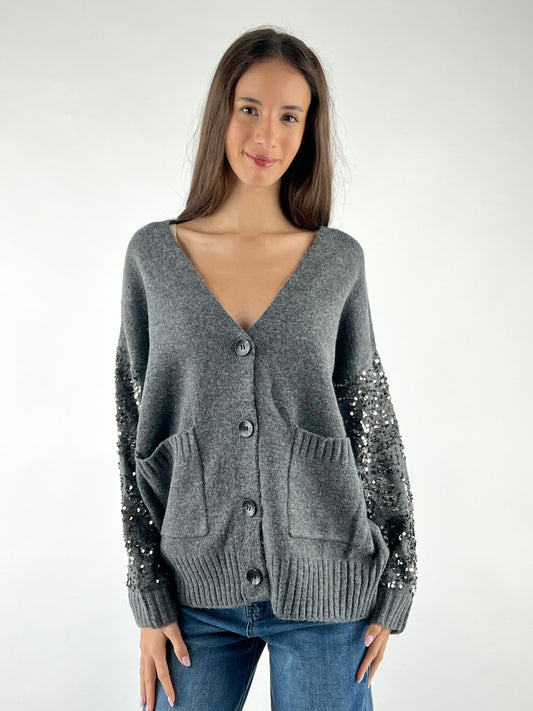 DEVA COUTURE PARIS - CARDIGAN MANICHE PAILLETTES