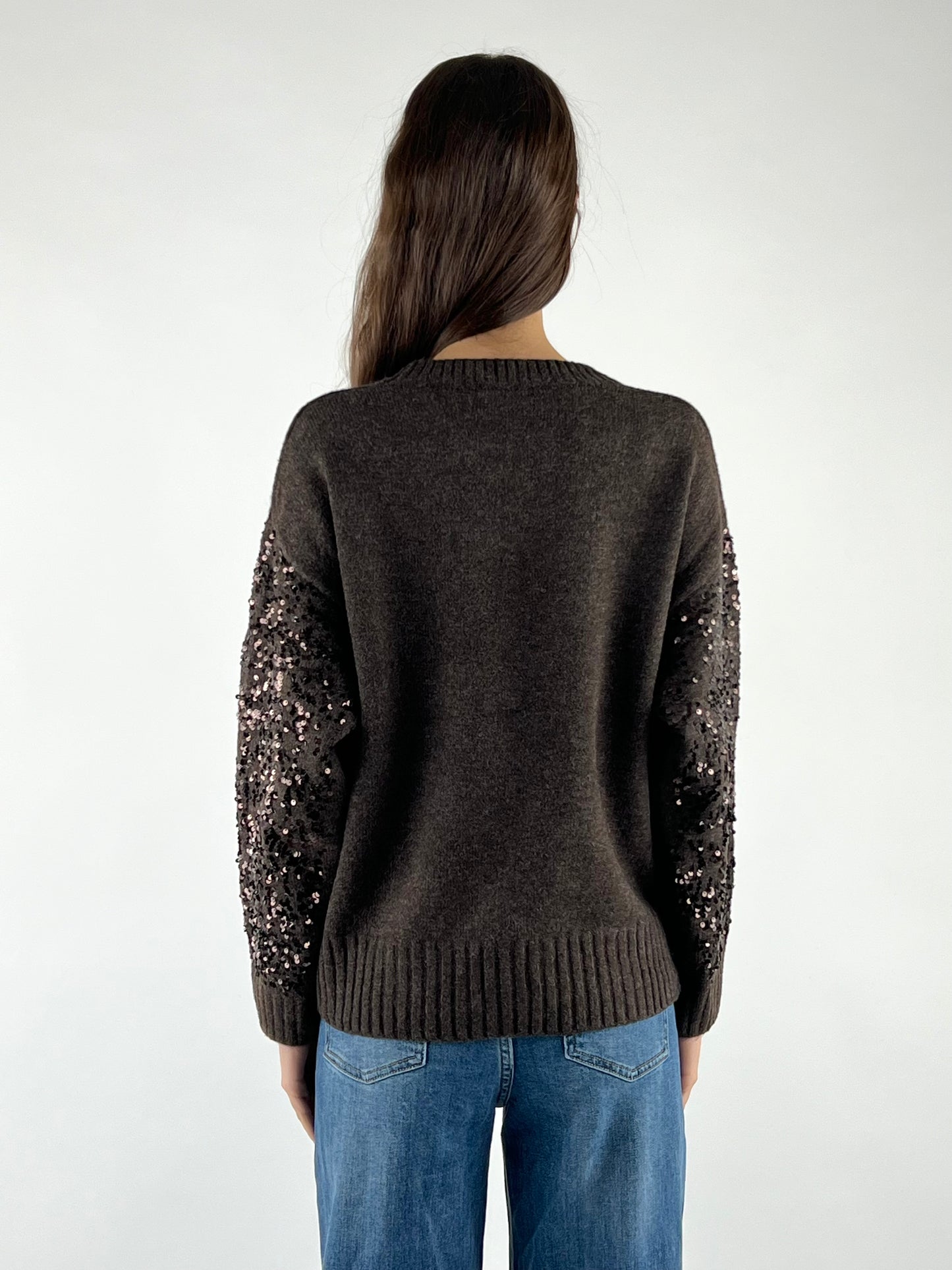 DEVA COUTURE PARIS - MAGLIA GIROCOLLO PAILLETTES