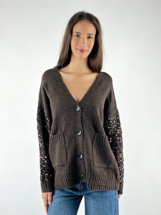 DEVA COUTURE PARIS - CARDIGAN MANICHE PAILLETTES
