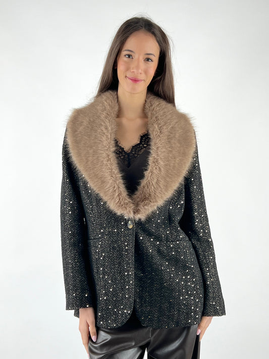 SUSY MIX - GIACCA COLLO ECOPELLICCIA