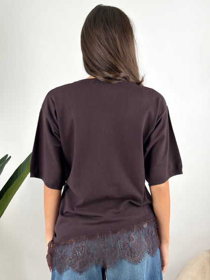 KONTATTO - MAGLIA ASIMMETRICA PIZZO