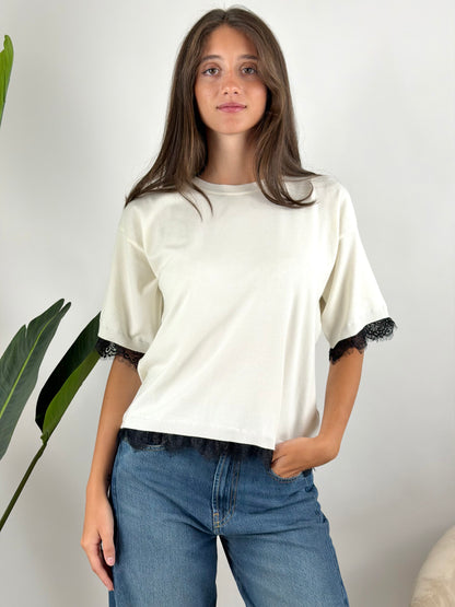 KONTATTO - MAGLIA GIROCOLLO PIZZO