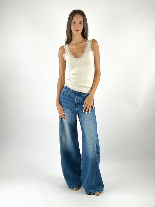 SUSY MIX - CANOTTA IN MAGLIA PIZZO