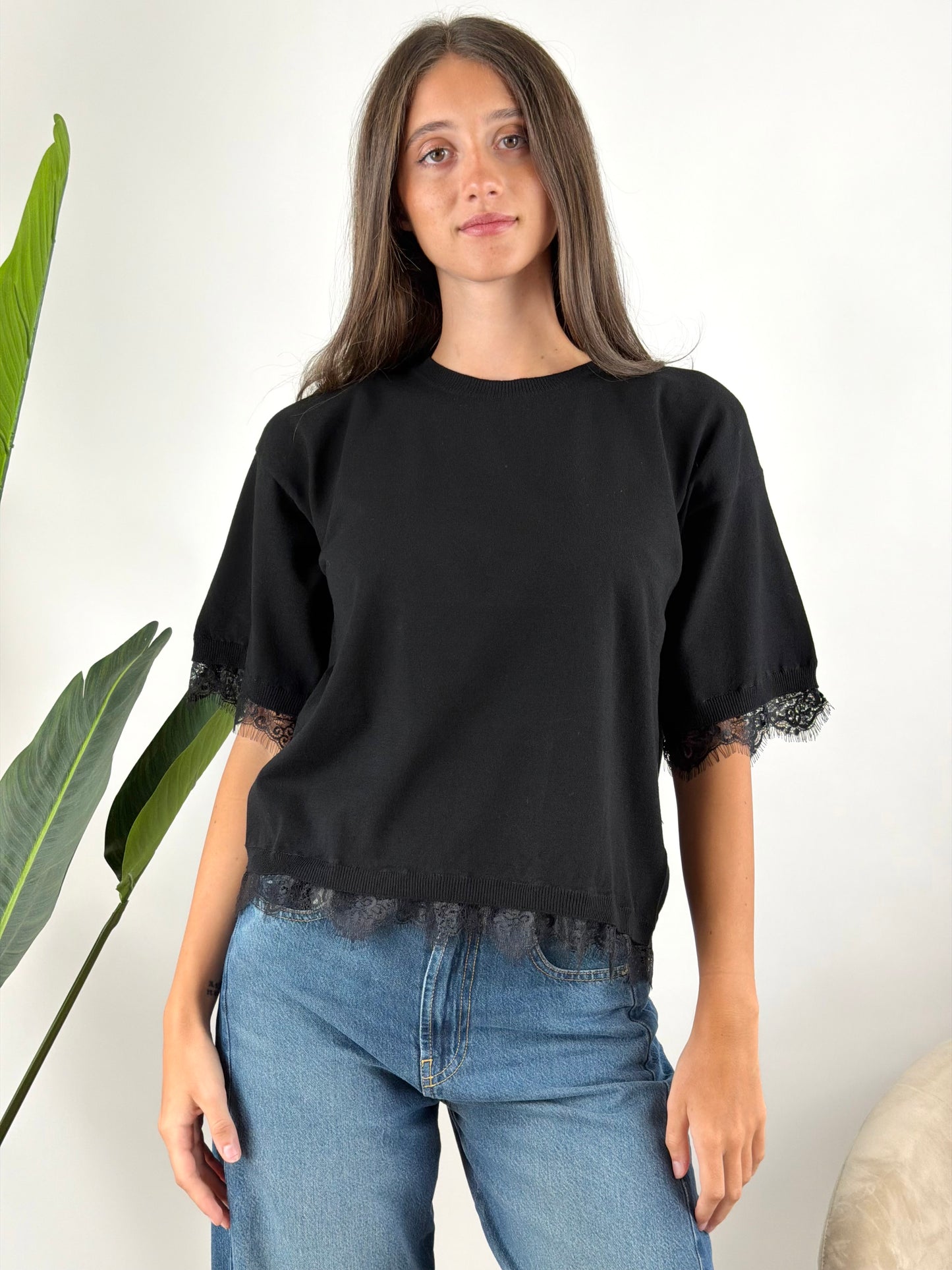 KONTATTO - MAGLIA GIROCOLLO PIZZO