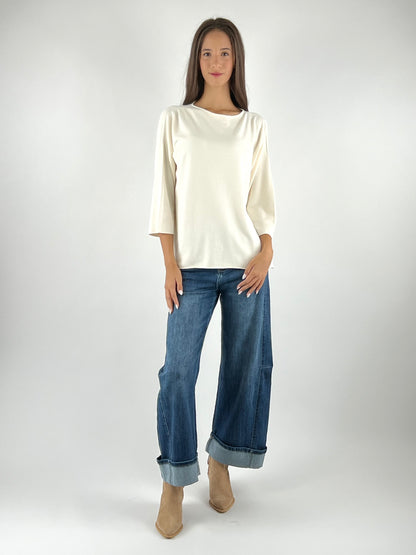 KONTATTO - MAGLIA GIROCOLLO OVER ROTOLINO