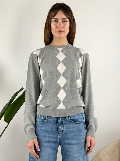 TENSIONE IN - MAGLIA GIROCOLLO ROMBI