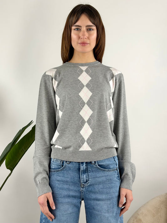 TENSIONE IN - MAGLIA GIROCOLLO ROMBI