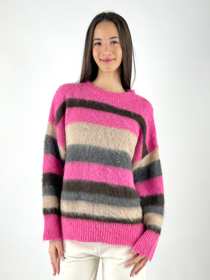 KONTATTO - MAGLIA RIGHE MOHAIR