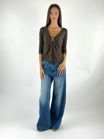 SUSY MIX - MAGLIA CON ACCESSORIO CENTRALE