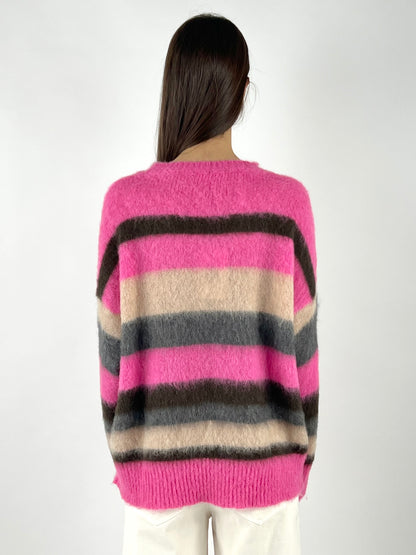 KONTATTO - MAGLIA RIGHE MOHAIR