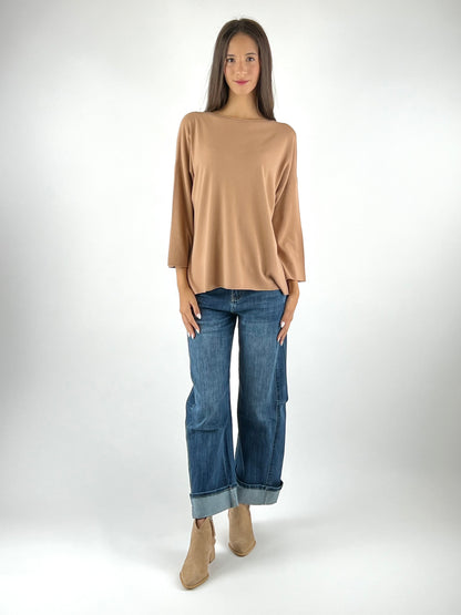 KONTATTO - MAGLIA GIROCOLLO OVER ROTOLINO