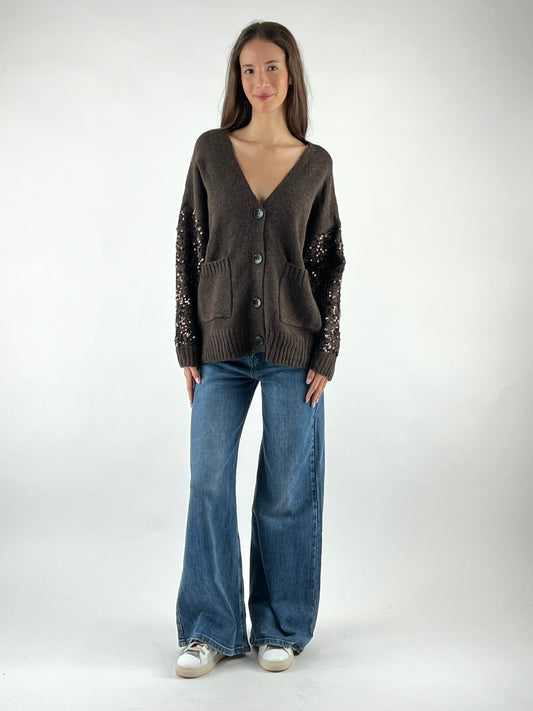 DEVA COUTURE PARIS - CARDIGAN MANICHE PAILLETTES