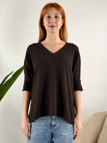 DEVA - MAGLIA KIMONO SCOLLO PUNTA